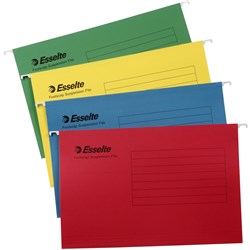 ESSELTE SUSPENSION FILES Yellow, Foolscap, Tabs Incl. Box Of 50