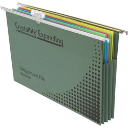  Crystalfile Suspension Files Enviro Expanding Gusset Foolscap Complete Pack Of 10 