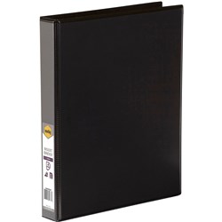  Marbig Clearview Insert Binder A4 4D Ring 25mm Black 0 
