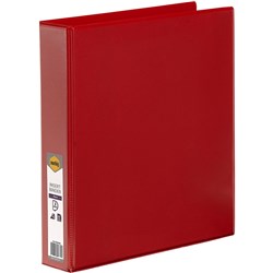  Marbig Clearview Insert Binder A4 3D Ring 38mm Red 0 