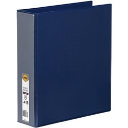  Marbig Clearview Insert Binder A4 3D Ring 50mm Blue 0 