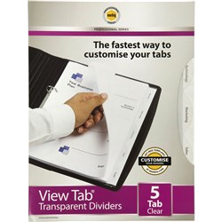  Marbig Professional Series Dividers A4 5 View Tab Clear 0 