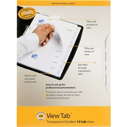  Marbig Professional Series Dividers A4 10 View Tab Clear 0 