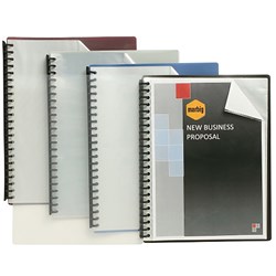  Marbig Display Book A4 Clear Front Refillable 20 Pocket Black 