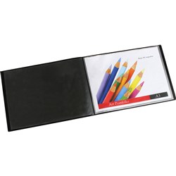  Marbig Display Book A3 20 Pocket Insertable Cover Landscape Black 