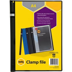  Marbig Spine Clamp File A4 50 Sheet Capacity Black 0 