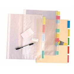  Marbig Plastic Indices & Dividers A4 10 Tab Clear Pocket Multi Colour 