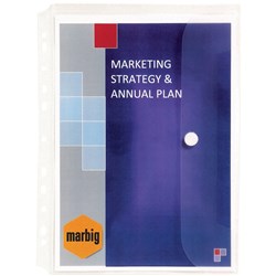  Marbig Binder Wallet A4 2, 3 & 4 Rings Holds 50 Sheets Clear 0 