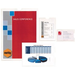 Marbig Card Holders Top Opening A4 300 x 213mm Clear Pack Of 10 