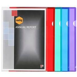  Marbig Ultra Letter Files A4 Polypropylene Assorted Colours Pack Of 10 