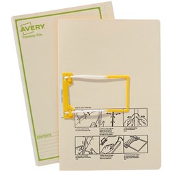  Avery Tubeclip File Foolscap Buff With Green Print 