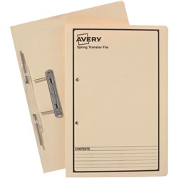  Avery Spring Transfer File Foolscap Buff With Black Print 