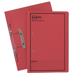  Avery Spring Transfer File Foolscap Red With Black Print 