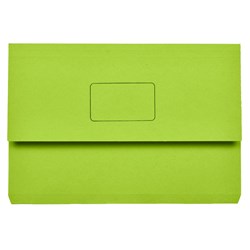  Marbig Slimpick Manilla Document Wallet Foolscap 30mm Gusset Green 
