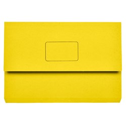  Marbig Slimpick Manilla Document Wallet Foolscap 30mm Gusset Yellow 