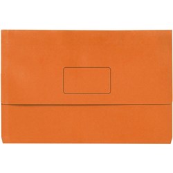  Marbig Slimpick Manilla Document Wallet Foolscap 30mm Gusset Orange 