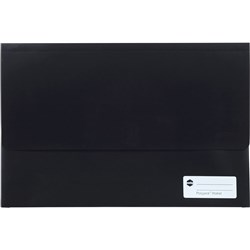  Marbig Polypick Document Wallet Foolscap 25mm Gusset Black 