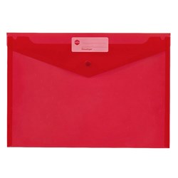  Marbig Doculope Wallet A4 With Button Closure And Title Holder Red 