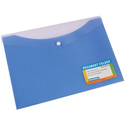  Bantex Document Folder A4 With Button Closure Tropical Blue Berry 