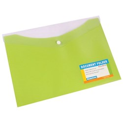  Bantex Document Folder A4 With Button Closure Tropical Lime 