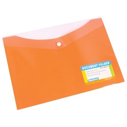  Bantex Document Folder A4 With Button Closure Tropical Mango 