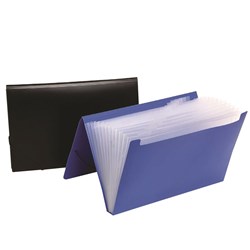 Marbig Polypropylene Expanding File Foolscap 12 Pocket Black 0 
