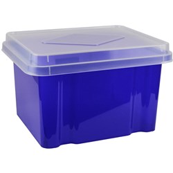  Italplast 32 Litre Plastic Suspension File & Storage Box Tint Purple Base Clear Lid 