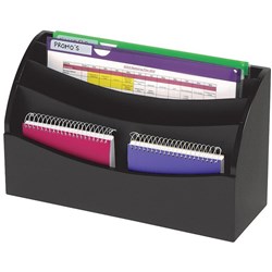 MARBIG DESKTOP ORGANISER Wooden Vertical 4 Tier Black