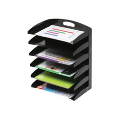  Marbig Desktop Organiser 6 Tier Metal 385L x 230D x 500mmH Black 