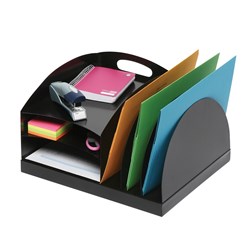  Marbig Desktop Organiser 2 Way Metal 385L x 320D x 210mmH Black 
