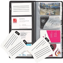  Marbig Standard Business Card Holder A-Z Indexed 255 x 125mm 96 Card Capacity Black 