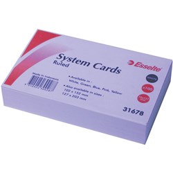  Esselte Ruled System Cards 127 x 76mm White Pack Of 100 0 