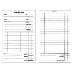  Zions Total Cost Cards System 125x205mm Pack of 100 