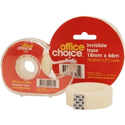 OFFICE CHOICE INVISIBLE TAPE - 18mmx66m    *****DI