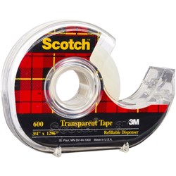 SCOTCH 600 TRANSPARENT TAPE With Dispenser 19mm X 33M