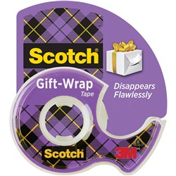  Scotch Gift-Wrap Tape 19mmx16.5m Clear & Dispenser 