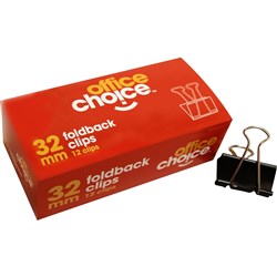 OFFICE CHOICE FOLDBACK CLIPS 32mm