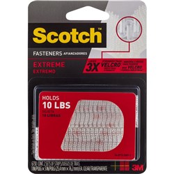 SCOTCH EXTREME FASTENER 25mmx7.6mm Clear Pack of 2