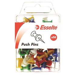  Esselte Push Pins Assorted Colours Pack Of 50 0 