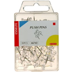 Esselte Push Pins Clear Pack Of 50 0 