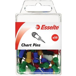  Esselte Chart Pins Assorted Colours Pack Of 50 0 
