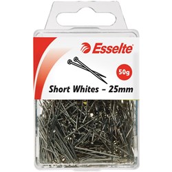  Esselte Short Whites Dress Maker Pins 25mm 50 Grams 0 
