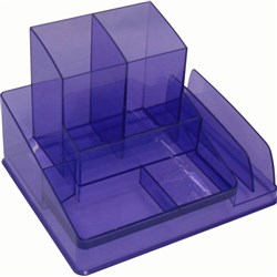  Italplast Desk Organiser Translucent Tinted Purple 