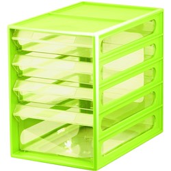  Italplast 4 Drawer Office Organiser Cabinet Lime 
