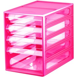  Italplast 4 Drawer Office Organiser Cabinet Watermelon 