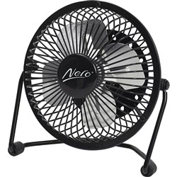  Nero USB Powered Mini Desk Fan 10cm Black 