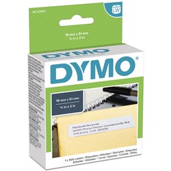  Dymo S0722550 Labelwriter Labels 19mmx51mm Multipurpose White Box of 500 