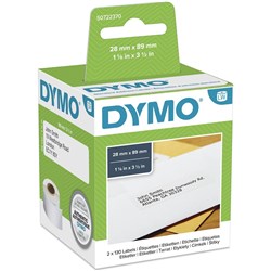  Dymo 30251 Labelwriter Labels 28x89mm Address-Paper White Box of 260 