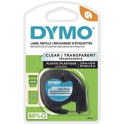  Dymo LetraTag Labelling Tape 12mmx4m Clear 