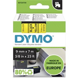  Dymo D1 Label Cassette Tape 9mmx7m Black on Yellow 